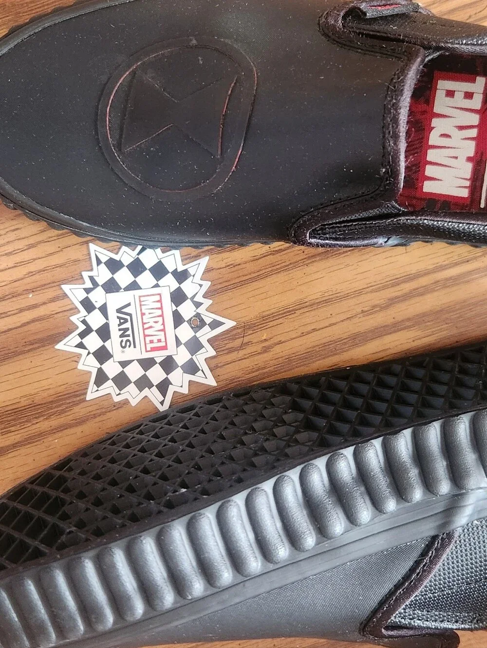 Vans black slip